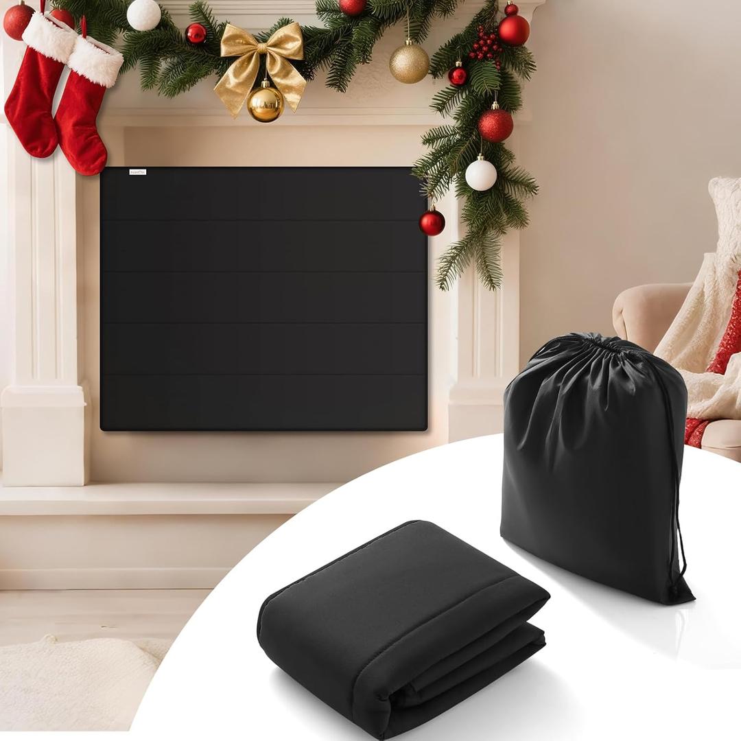 PAWBOSE Magnetic Fireplace Cover - Stop Heat Loss & Keep Drafts Out with Built-in 12 Strong Magnets for Iron Fireplace Frame, 39x32 Inch