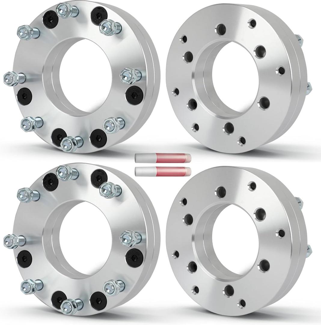 OCPTY 4PCS 6x5.5 to 8x180 Wheel Spacers Adapters 2" inch 14x1.5 Studs 108mm Hub Bore Forged Wheel Spacers Adapters 6 Lug fit for 1500 for Avalanche for Avalanche 1500 for Blazer for C2500
