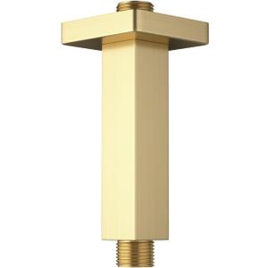 Brushed Gold Shower Arm with Flange 4 inch Square Shower Head Extension Arm for Fixed Showerheads and Handheld Showerheads, KATAIS