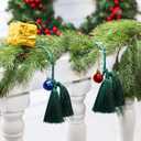 Zhengmy 30 Pcs 24 Inch Christmas Garland Ties with Tassels Decorative Twist Tie for Banister Reusable Flexible Twist Tie for Garland Fireplace Staircase Banister Home Xmas Holiday Decorations (Green)