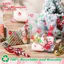Cholemy 100 Pcs Dog Paw Plastic Bags Dog Gift Bags Shopping Merchandise Sturdy Totes with Handles for Holiday Birthday Party Business, 9 x 12 in (Red and Green)