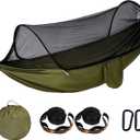 Hammocks for Outside with Mosquito Net, Camping Hammock Bug net Lightweight Portable Parachute 2 Person Outdoor Hammock for Indoor Backpacking Survival Travel Patio