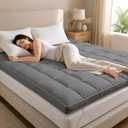 Mattress Topper King Size, 2 Inch Extra Thick Soft Microfiber Bed Topper, Quilted Mattress Padding, Breathable & Fluffy, 78x72x2 Inches | Grey