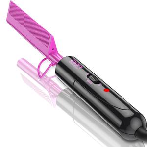 DAN Technology Dual Voltage Ceramic Pressing Comb - 450F Fast Heating Mini Straightener for Lace Front Wigs and Black Women's Hair (Pink)