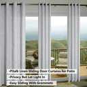 Light Grey Curtains 84 Inch Length for Living Room Set 2 Panels Thick Linen Grommet Farmhouse Filtering Semi Sheer Drapes for Sliding Glass Door Bedroom Privacy Window Treatments Dove Silver Gray 84L
