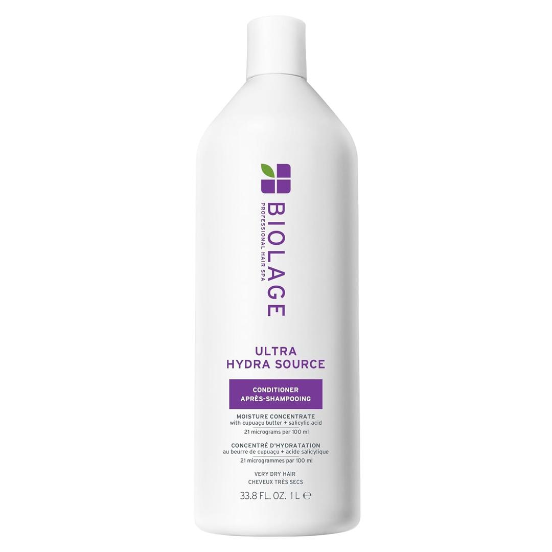Biolage Ultra Hydra Source Conditioner - Intensely Condition, For Very Dry, Thick, Coarse Hair, Infused with Micro-dosed with Cupuau Butter & Salicylic Acid (33.8 Fl Oz (Pack of 1))