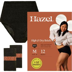 Hazel Disposable Womens Underwear, High-Waist Pull-Ups for Postpartum & Incontinence, Medium, Ultra-Thin, 12-Count (1-Pack)
