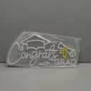 Congrats Grad Neon Sign Congrats Neon Lights Signs for Wall Decor with Dimmable Backdrop LED Light Up Signs for Party, Photos, Class of 2025 Celebrations, Graduation Gift (White + Yellow)