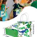 YanZonic Dinosaur 2nd Birthday Gift Bags, 16Pcs Two Rex Party Decorations, Dinosaur Birthday Decorations for 2 Year Old Boy, Green