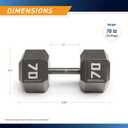 Marcy 70lb Cast Iron Hex Dumbbell, Single, IV-2070