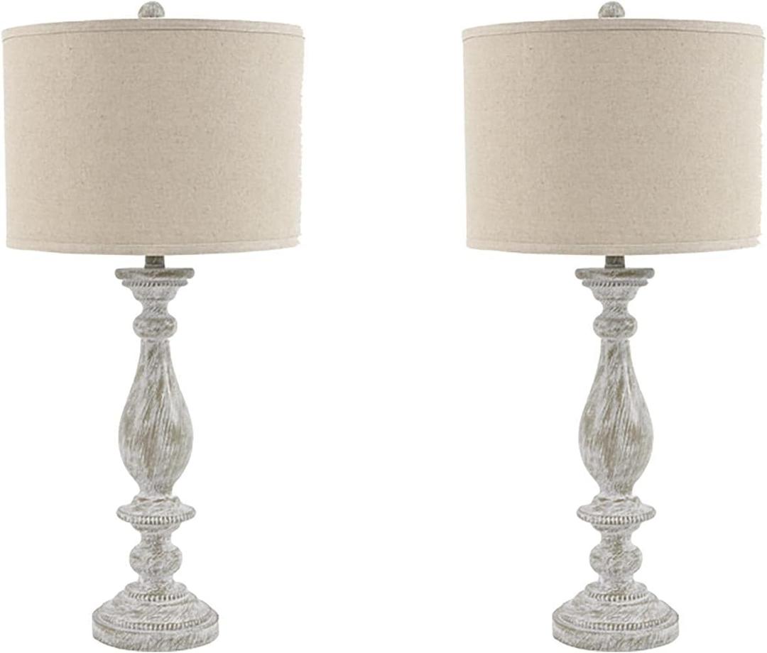 Signature Design by Ashley Bernadate Vintage Cottage Table Lamp, 2 Count, 31", Whitewash Signature Design by Ashley Bernadate Vintage Cottage Table Lamp, 2 Count, 31", Whitewash