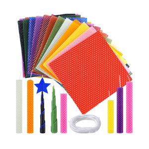 Moinchore 48 Pcs Beeswax Candle Making Kit, 8 x 8 Inch Vibrant Colors Beeswax Sheets for Candle Making with 2 Roll Cotton Wick, DIY Candle Rolling Supplies, Handmade Crafts Gift