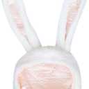 Bestjybt Plush Funny Bunny Rabbit Ears Hood Women Costume Party Hats for Cosplay Halloween