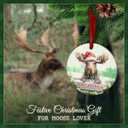5 x Cute Moose Christmas Ornament 2025 - Peeking Moose Playing with Xmas Light Ornaments - Farm Animal Lover Gift for Kids, Men, Women, Rustic Holiday Decor