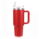 New Version 40oz Stainless Steel Vacuum Insulated Tumbler with Lid and Straw for Water, Smoothie and More, Iced Tea or Coffee (Christmas Red)