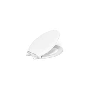 KOHLER 4636-RL-0 Cachet ReadyLatch Elongated Toilet Seat, Quiet-Close Lid, Contoured Seat, Grip-Tight Bumpers and Installation Hardware, White, 18.04"L x 14.18"W