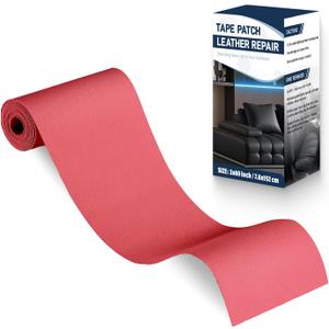 Zenyao Leather Repair Patch Tape - Self Adhesive Leather Repair Kit for Car Seat Furniture, Heavy Duty Vinyl Repair Patch for Couch Sofa, Waterproof Fix for Tears, 3x60 Inch Roll, Hot Pink