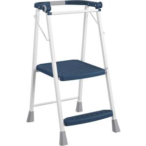 COSCO 2-Step Kitchen Stepper Adult Folding Step Stool, Kids Folding (Steel/Resin) (Navy)