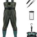 Gonex Chest Waders Hunting Fishing Waders for Men Women Waterproof 70D Nylon Wader for Duck Hunting Fishing Green, Sizes 8-13 (12)