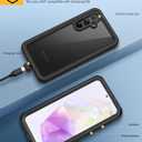 Lanhiem for Samsung Galaxy A35 5G Case, IP68 Waterproof Dustproof, Built-in Screen Protector, Rugged Full Body Shockproof Protective Cover for Samsung A35 5G /4G 6.6", Black/Clear