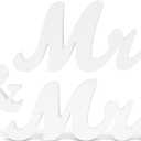 Mr. and Mrs. Sign for Wedding Party Decorations, Sweetheart Table Centerpiece, Photo Prop, Bridal Shower Gift (White)