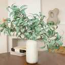 florisso Artificial Greenery Stems for Vase, 5 Pcs Tall Fake Plants Branches Faux Greenery Twigs Leaf for Indoor Home Office Vase Filler for centerpieces, Light Green