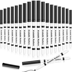 18 Pcs Line Washable Markers Bulk Black Fine Tip Markers Set Coloring Thin Tip Drawing Washable Pen for Kids Art School Classroom Back to School Gender Reveal Party Supplies, Ages 6+