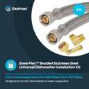 Eastman 5 Ft. Dishwasher Installation Kit, Braided Stainless Steel Supply Line with 3/8 Inch Compression Ends, 41041