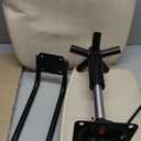 Sweetcrispy Small Office Desk Chair - Armless PU Leather with Comfy Lumbar Support, Height Adjustable Rolling Swivel Task for No Arms, for Adult, Student, Bedroom, Home, Vanity, Beige White