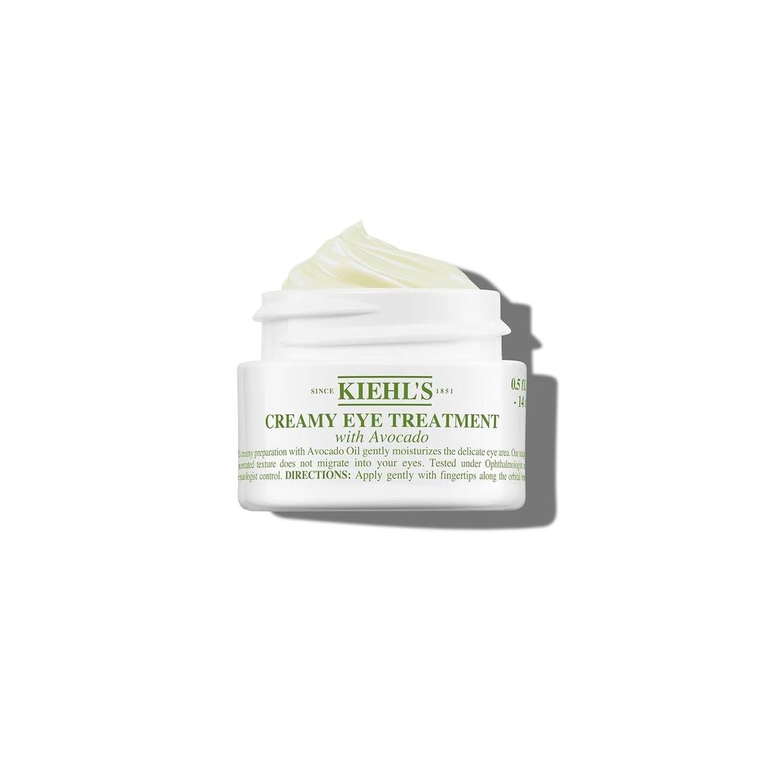 Kiehl's Avocado Eye Treatment, Under Eye Cream for Puffiness and Dark Circles, with Caffeine to Correct Bags, 99% Naturally Derived Non-Toxic Formula