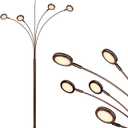Brightech Orion Arc Floor Lamp for Living Room, Tree Floor Lamp with 5 Adjustable Arms, Multi-Head Standing Lamp with Flexible Rotating LED Lights for Bedroom, Dorm - Bright Hanging Lighting - Bronze