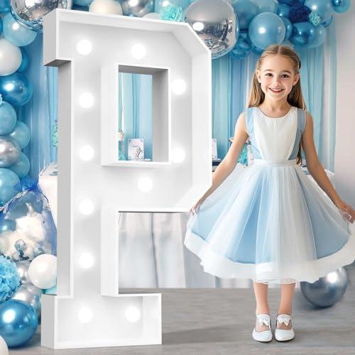 Ledido 4FT Marquee Light Up Letters P, Easy to Assemble Cool White Marquee Letters 4 Feet Tall for Indoor & Outdoor Events, Large Lighted Letter for Birthday Graduation Baby Shower Party Decorations