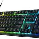 Razer DeathStalker V2 Gaming Keyboard: Low Profile Optical Switches Linear Red - Durable Coated Keycaps - Aluminum Top Plate - Multi Function Roller & Media Button - Chroma RGB - Snap Tap (Classic Black)