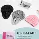 Years calm Reusable Waterproof Shower Caps for Women, Hair Caps for Showers, Double-Layer Elastic Design, for All Hairstyles, Travel-Friendly (black)