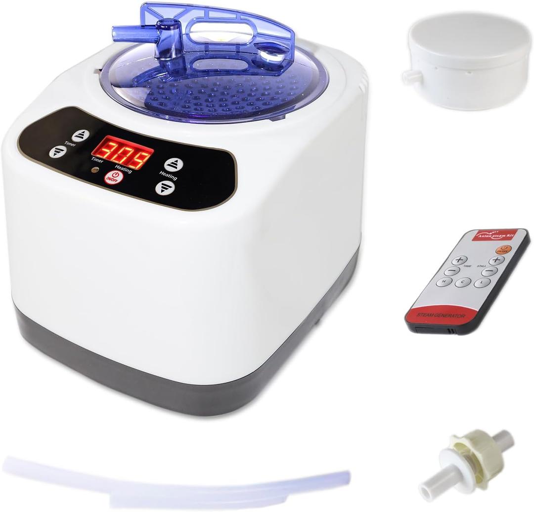 Portable Sauna Steamer Pot, 3L Lightweight Large Capacity Spa Machine, Mini Sauna Generator for Home with Remote Control, Timer&Heating Degrees Display for Spa Therapy