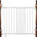 Ingenuity The Stairway+ 46W Series, 32"-48" Wide, 32.5" Tall, Baby Gate for Stairs, Dog Gate Indoor with Door for Banister to Banister Installation - White Metal