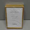 5x7 Picture Frame Matte Gold Modern Simple Thin Aluminum Metal Photo Frame with HD Real Glass, Display for Tabletop and Wall Collage. (2 Pack)