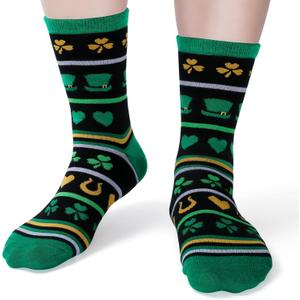Nucinzua St Patricks day Socks Gifts for Men,Easter Basket Stuffers,Fathers Socks Gifts For Dad Son,Teens Boys Hunting Gifts (Large, Clover)