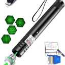 Green Laser Pointer, High Power Laser Pointer, Suitable for Tv/LED/LCD Screen Demonstrations, Outdoor Exploration, and Construction Projects, with USB Charging Option