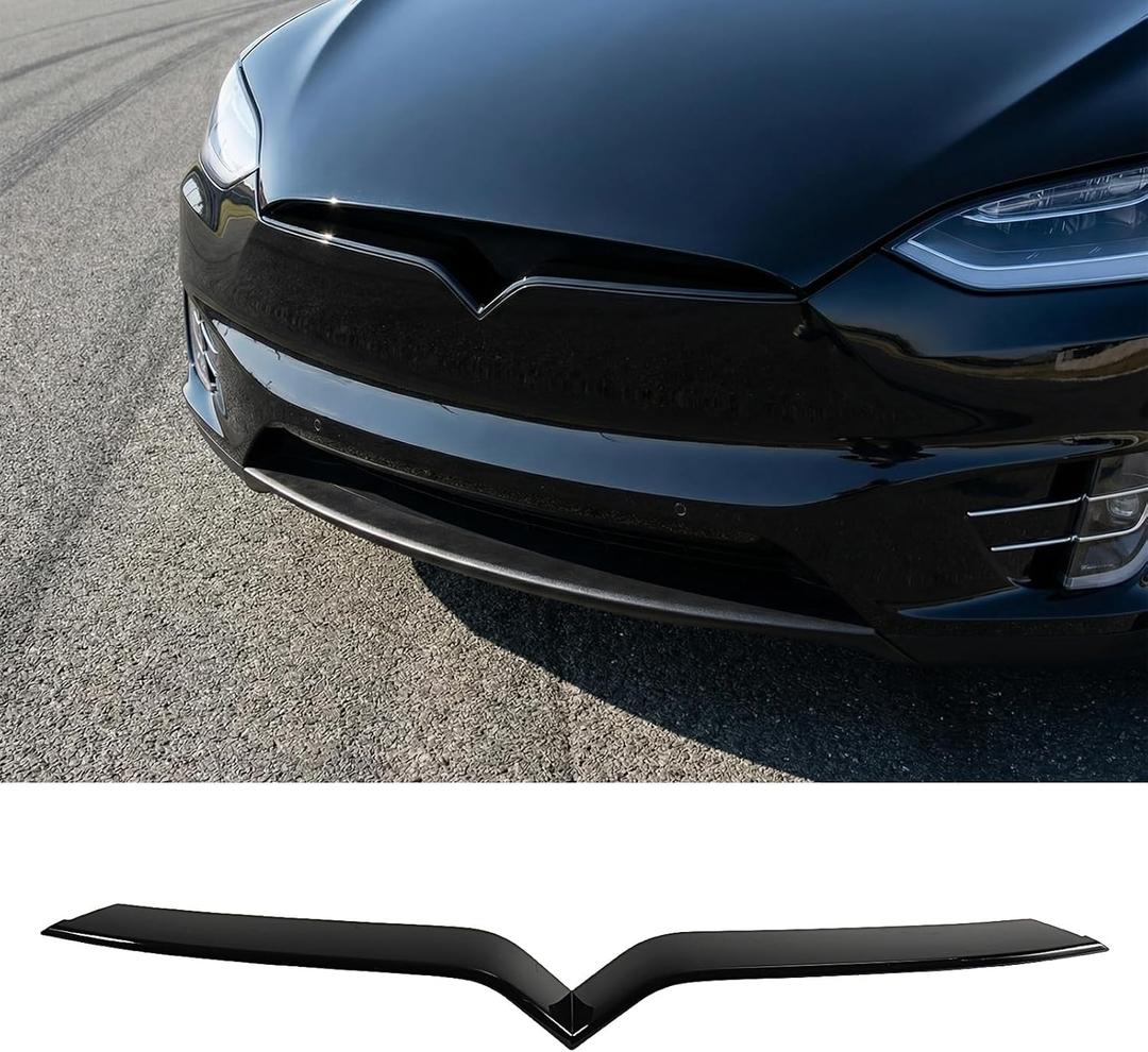 Front Grille Insert Trim for Tesla Model X 2016 2017 2018 2019 2020 ABS (Gloss Black)