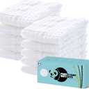 HIPHOP PANDA 10 Pack 6-Layers Muslin Burp Cloths Large - Durable 100% Cotton - Baby Essentials Extra Absorbent and Soft Boys & Girls Rags for Newborn Registry (White, 20" X10")