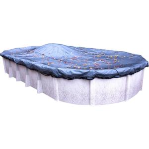 Robelle 18 x 33 ft Extra Heavy Duty Leaf Net Winter Oval Pool Cover for Above Ground Pools, 3 ft Overlap (21 x 36 ft Cover Size), Extra Heavy Duty Net, Style: 251833