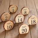 Novabright 21 Pcs Wooden Wedding Table Numbers 1-20, Wooden Restaurant Table Numbers Centerpieces Decoration for Weddings, Reception, Special Events, and Restaurant Use