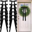 24 Pcs Black Velvet Bows Christmas Tree Ornaments Gothic Valentines Day Bows Decoration for Garland Home Coquette Wedding Decor (9 x 13 Inch, Width of 5/8")