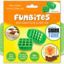 FUNBITES Crustless Sandwich Cutter for Kids Lunch (2-piece set), Uncrustable Sandwich Cutter, Bite-Size Food Cutter for Toddlers, Bento Box Accessories, BPA-FREE Dishwasher Safe, Green Squares 1pk