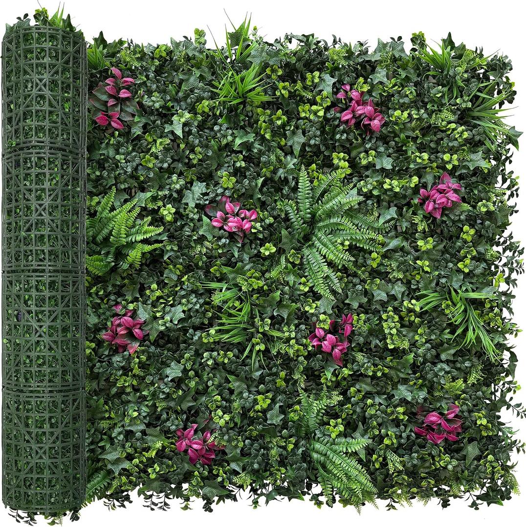 Artificial Hedge Panels Greenery Wall: 40''x120'' UV-Anti Grass Wall Backdrop Privacy Fence Screen, Faux Plant Panels for Outdoor Indoor Patio, Birthday, Wedding Green Decor