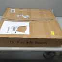 Portable DJ Booth Facade Stand, Foldable DJ Table 45"x40" Tabletop, DJ Facade Station for DJ Controller, Mixer & LaptopEvents&Parties Includes Carry Bag&Two Metal Corner Tables