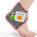 Rechargeable Cordless Ankle Massager with Heat, Heated Foot Massager for Plantar Fasciitis & Achilles Tendinitis Pain Relief, 3 Vibration & Heat Modes, Auto Shut-Off