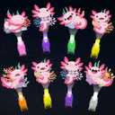 36Pcs Axolotl Themed LED Finger Lights Axolotl Party Favors Glow in the Dark Light Up Finger Lights Cartoon Animals Themed Toys Bulk for Axolotls Party Favors Birthday Gift