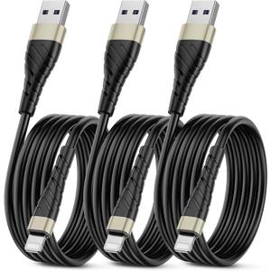 iPhone Charger Cable 3-Pack 6ft, OIITH [MFi Certified] iPhone Charging Cord 6 Foot, Extra Long 6 Feet iPhone Charger Cord, 2.4A iPhone Power Wire Compatible with iPhone12/ 11/ XS/ Max/ XR/ X/ 8/ 8P/ 7P/ 6/ iPad